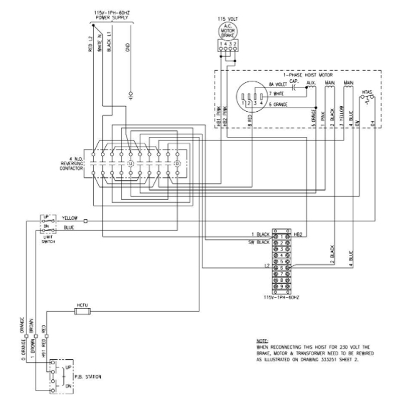 electric hoist wiring diagram