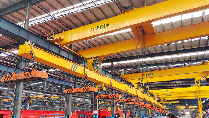 20 tons overhead crane with electromagnetic spreader